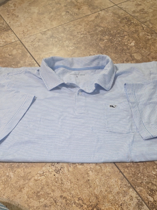 Vineyard Vines Other - XL Vineyard Vines Blue & White Thin-Stripe Polo